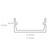 Aluminium LED Profile NL8 7.15x17,40mm SURFACE MOUNTED